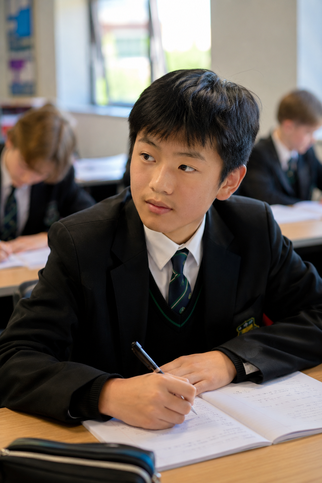 Secondary school student in a classroom